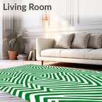Emerald Green Abstract Maze Rug