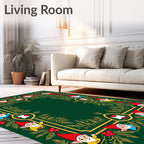 Festive Evergreen Gnomes Border Rug