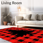 Classic Red Black Buffalo Check Tree Rug