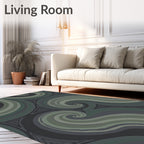 Earthen Swirl Triangles Abstract Rug