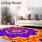 Vibrant Purple Yellow Mandala Radiance Rug