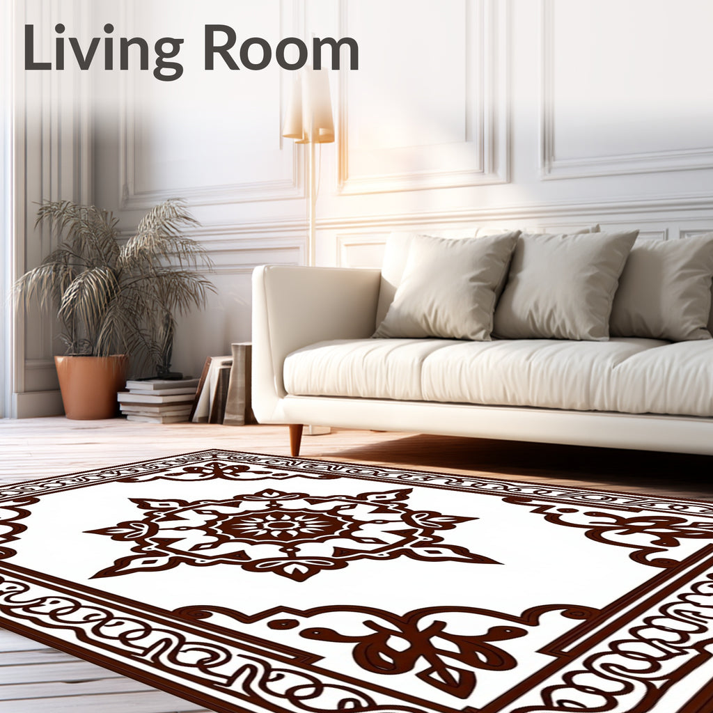 Rich Brown Medallion With Corner Accents Rug
