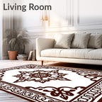 Rich Brown Medallion With Corner Accents Rug
