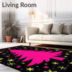 Hot Pink Christmas Tree Snowflakes Rug