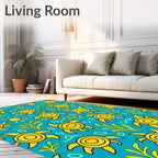Yellow Turtle Sun Under Sea Rug