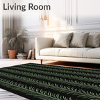 Pale Green Vertical Feathered Stalks Rug