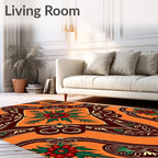 Ornate Red Berry Vine Medallion Rug