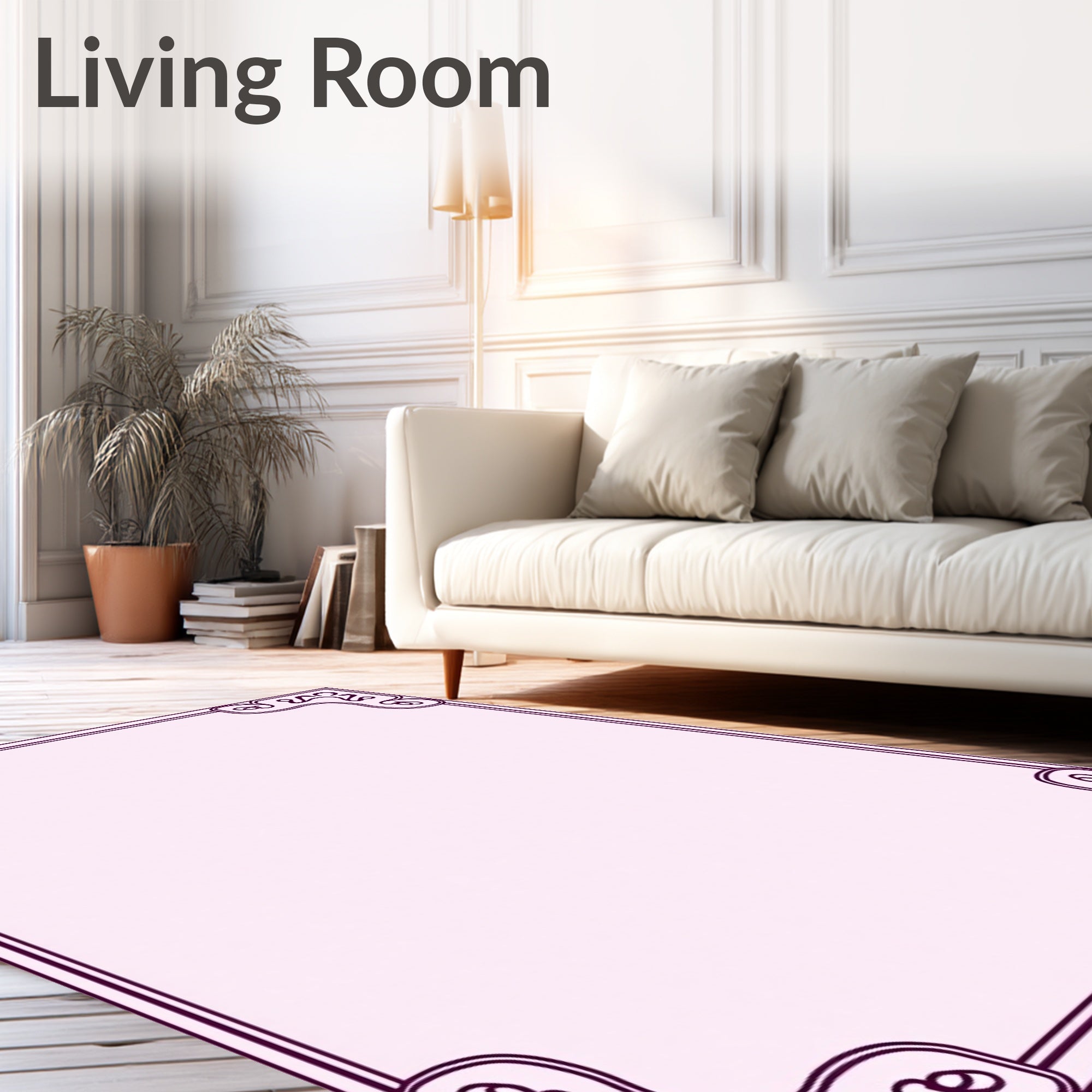 Lilac Swirl Corner Border Rug