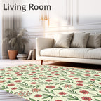 Coral Petal Twig Garland Rug