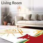 Orange Sun Gate Landscape Rug