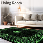 Vibrant Lime Green Geometric Mandalas Rug