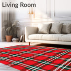 Classic Red Tartan Check Rug