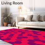 Vibrant Fuchsia Hexagon Composition Rug