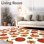 Autumn Harvest Pumpkin Floral Arrangement Rug