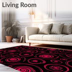 Crimson Swirl Eye Abstract Rug