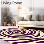 Deep Plum Swirl Abstract Rug