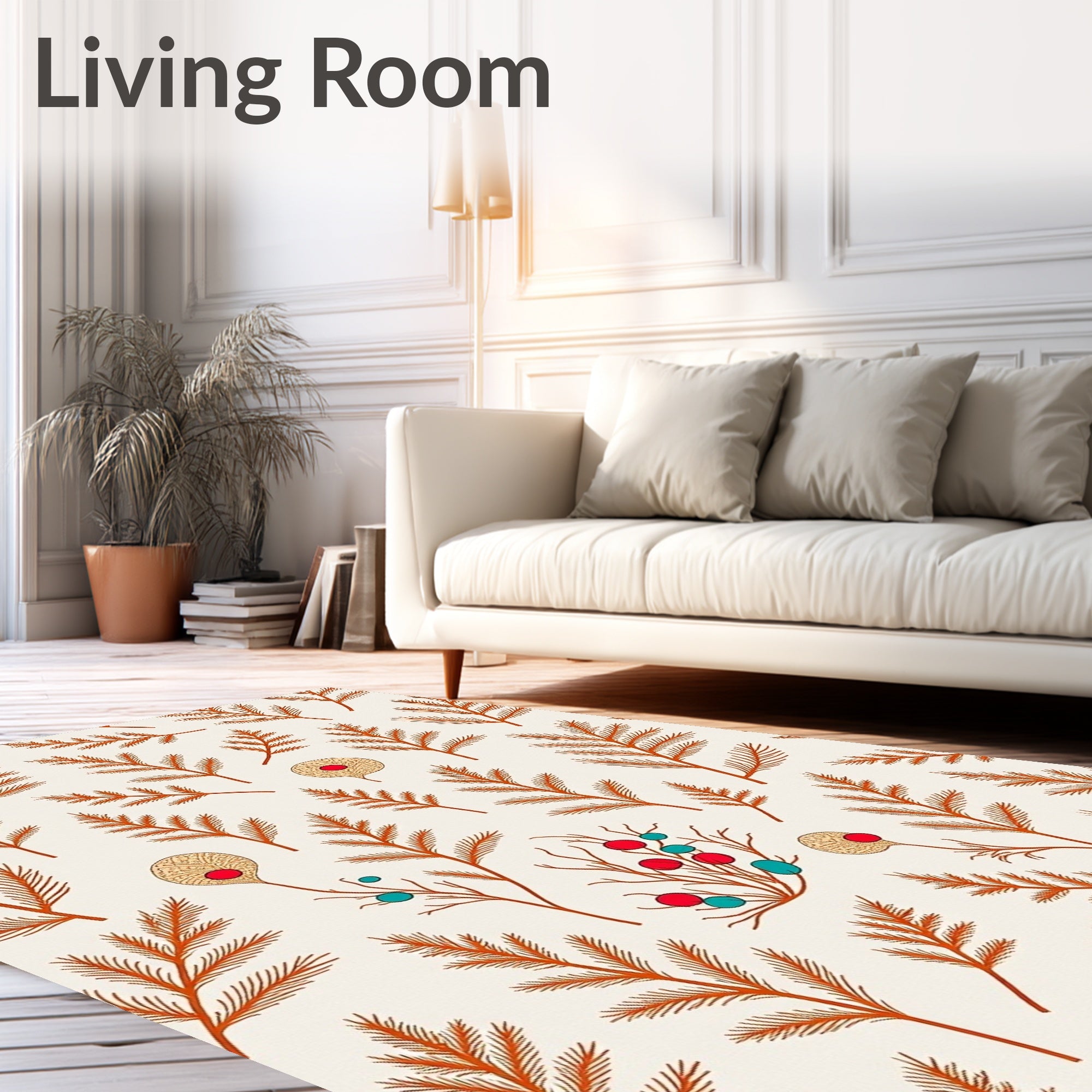 Terracotta Sprigs And Berries Rug