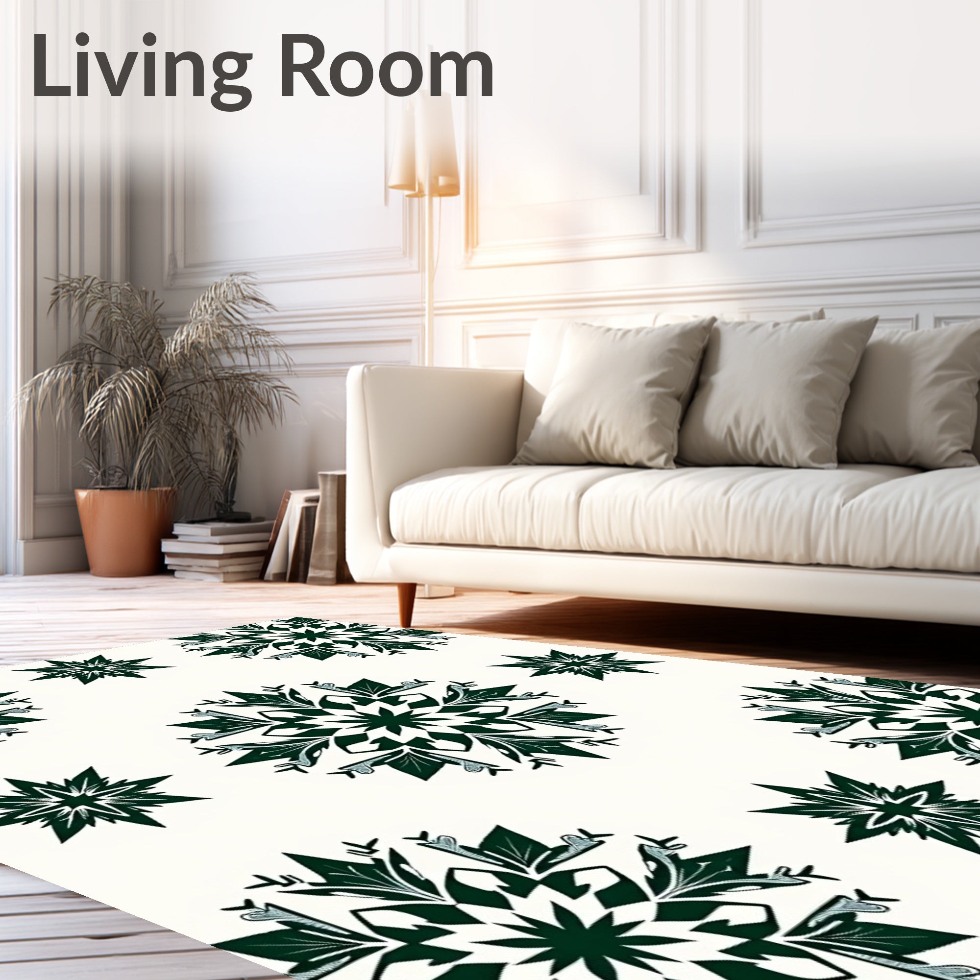 Dark Green Starburst Medallion Rug