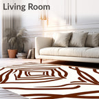 Brown Zebra Stripe Diamond Rug