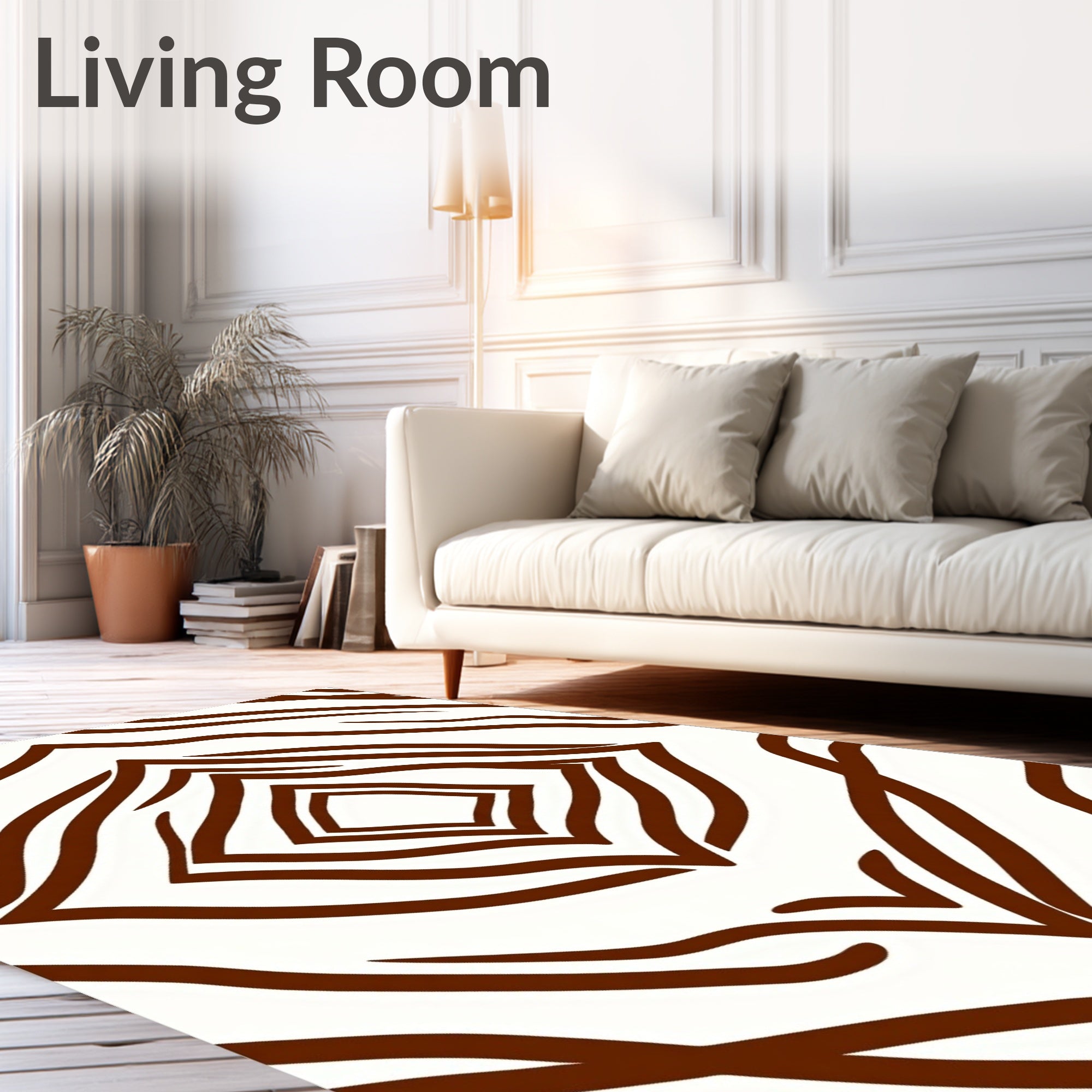 Brown Zebra Stripe Diamond Rug