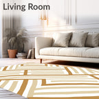 Earthy Tone Geometric Stripe Rug