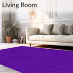 Vibrant Purple Swirl Line Art Rug