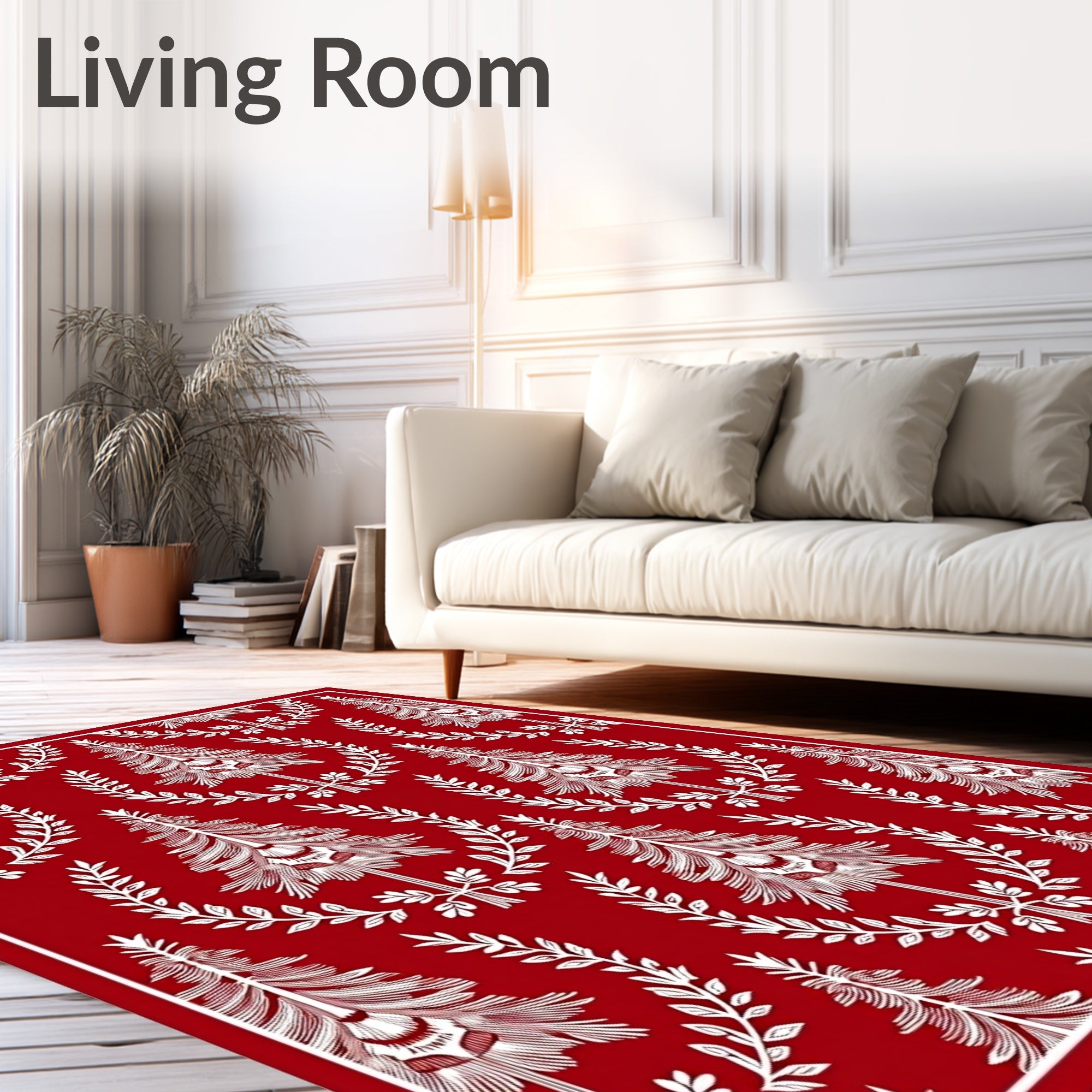 Crimson White Fir Laurel Medallion Rug