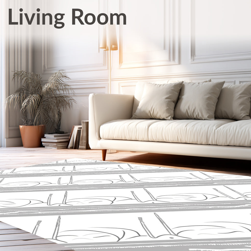 Minimalist Gray Diagonal Stripe Rug