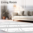 Minimalist Gray Diagonal Stripe Rug