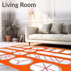 Geometric Red Abstract Shapes Collection Rug