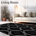 Monochromatic Dark Geometric Octagon Rug