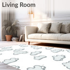 Whimsical Gray Cloud Scatter Rug