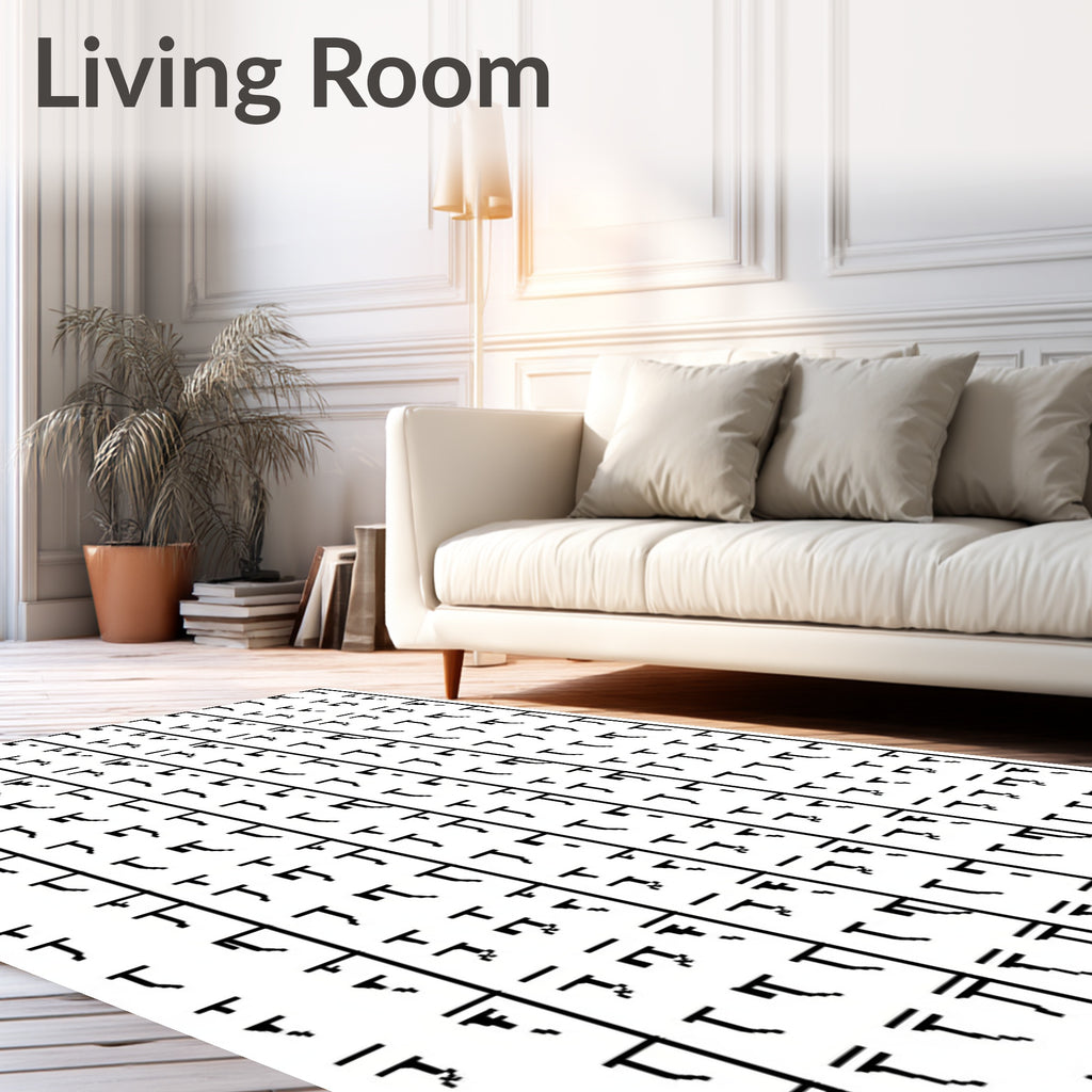 Minimal Monochrome Vertical Stripe Rug