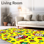 Christmas Dogs Yellow Polka Dot Companions Rug