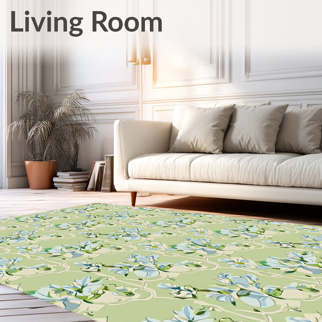 Soft Pastel Floral Vine Arrangement Rug