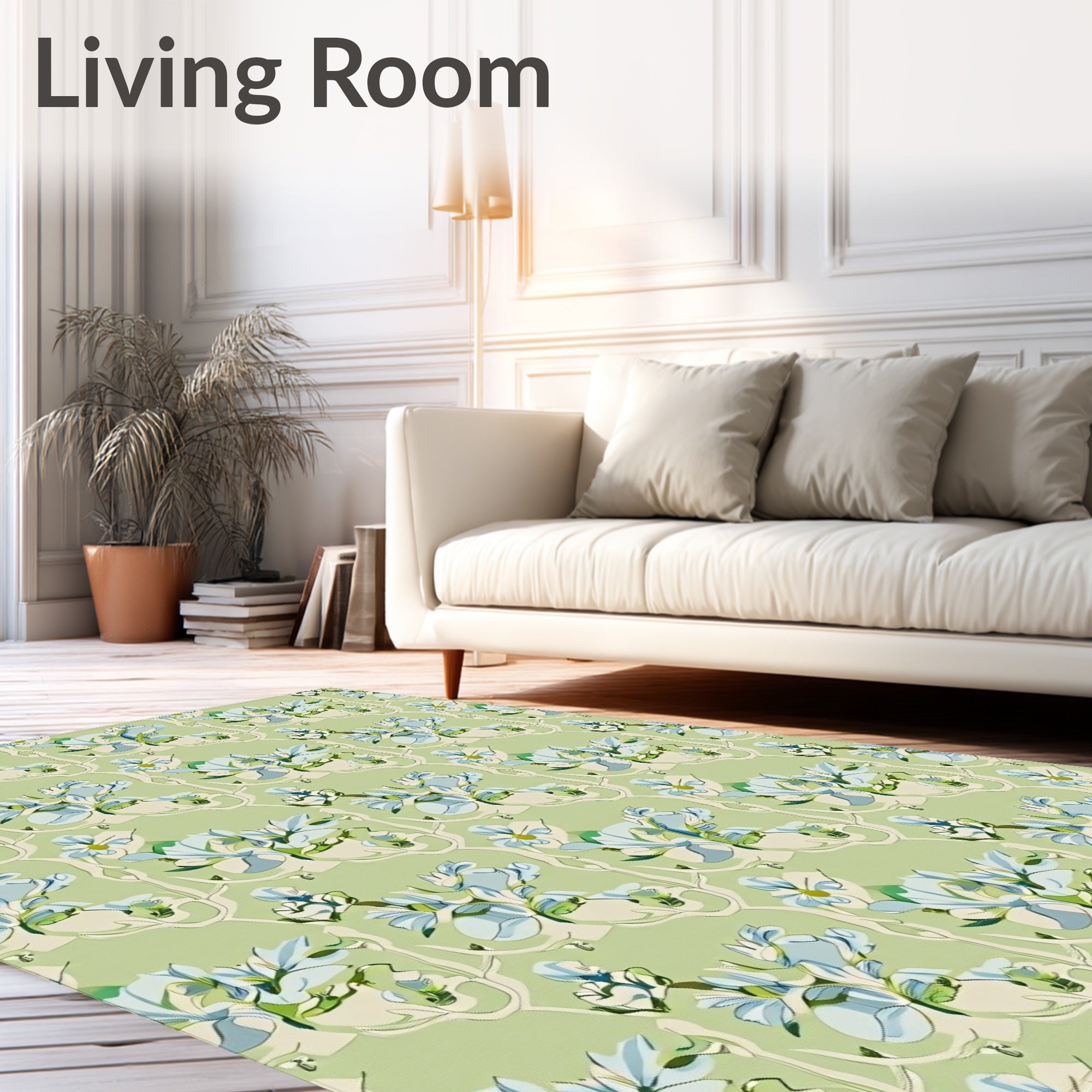 Soft Pastel Floral Vine Arrangement Rug