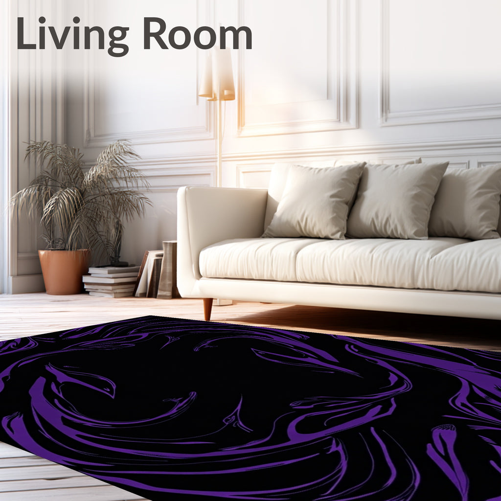 Vibrant Purple Swirl Art Rug