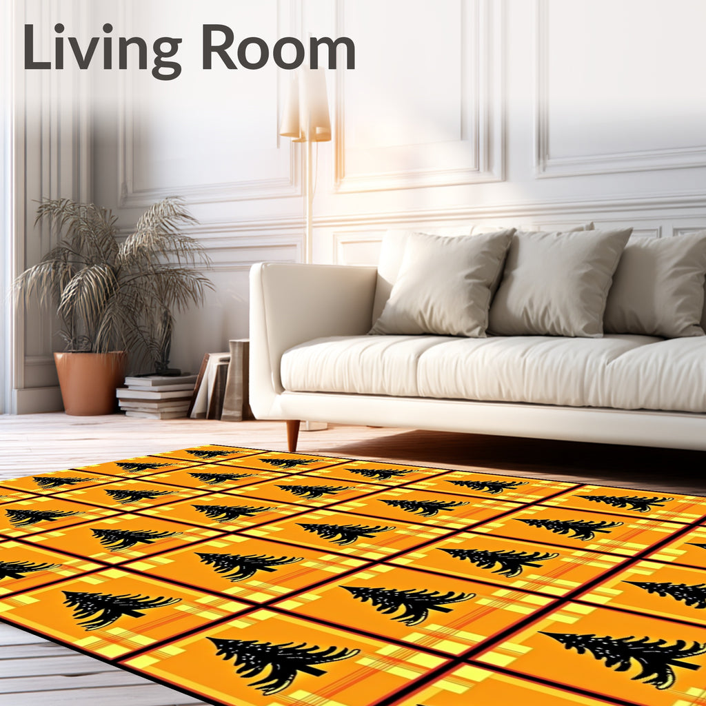 Black Forest Trees Plaid Arrangement Rug