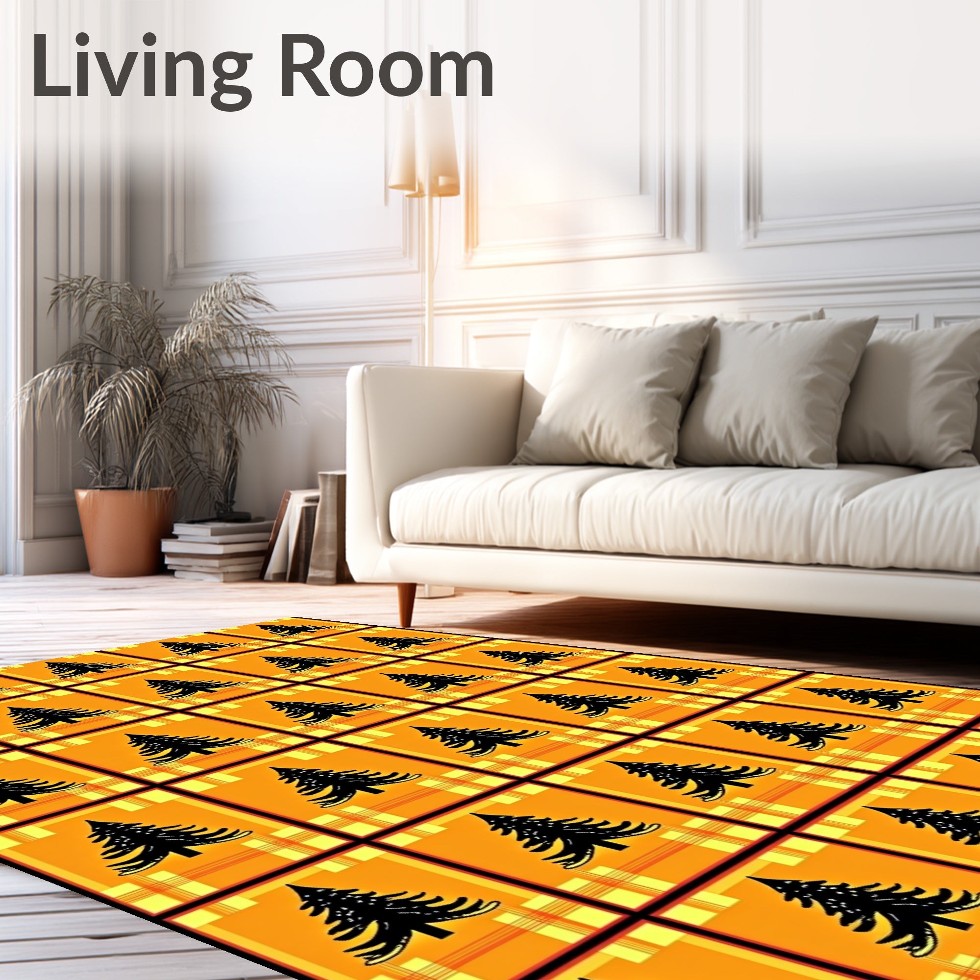 Black Forest Trees Plaid Arrangement Rug