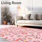 Pink Blush Floral Vine Whimsy Rug