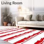 Crimson Abstract Striped Rug