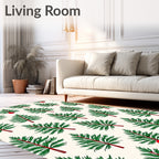 Green Pine Christmas Ornament Repeating Rug