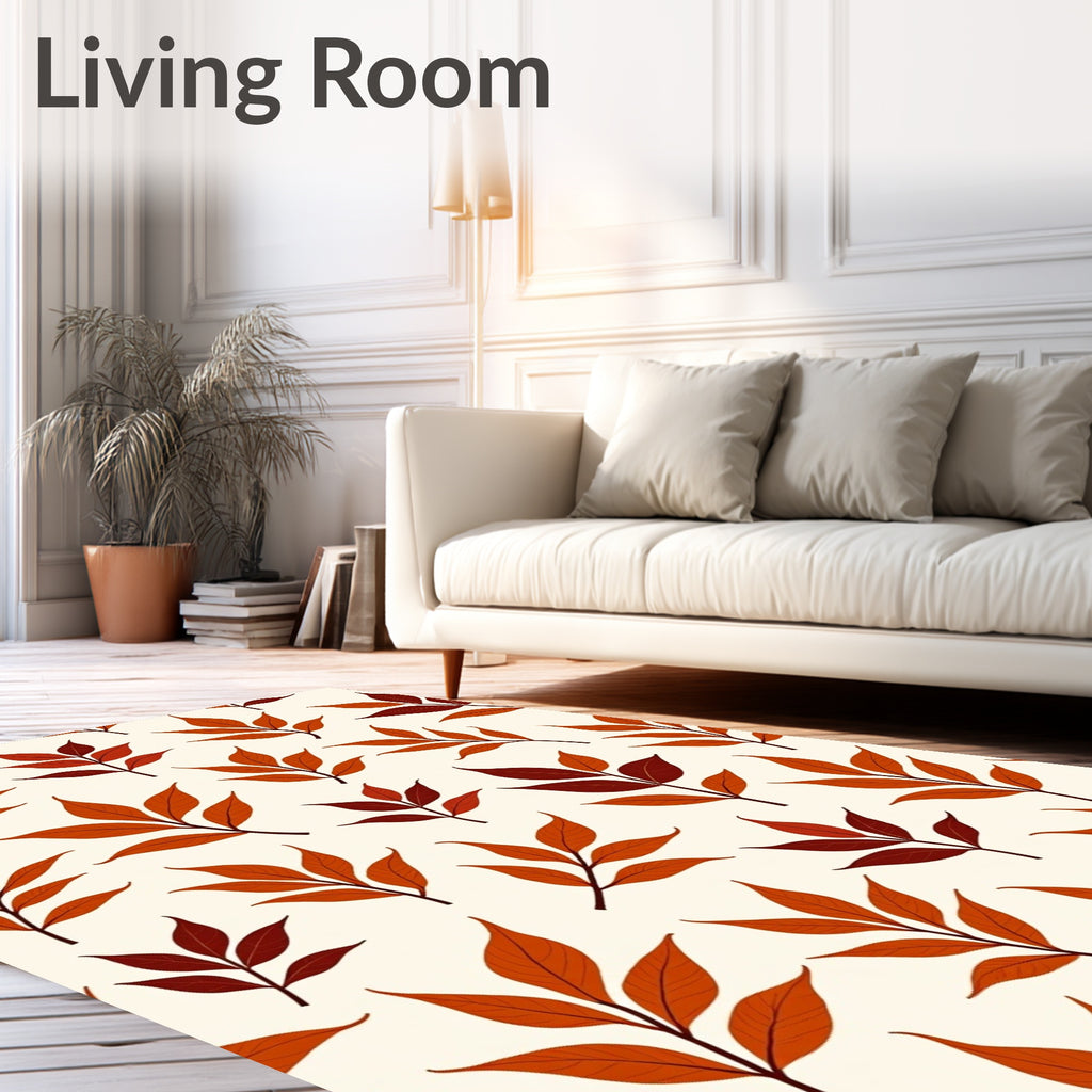 Autumn Leaf Branch Scattering Rug