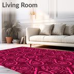 Dazzling Magenta Swirl Rose Rug