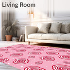 Pink Swirl Rose Garden Rug
