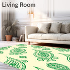 Luminous Green Paisley Medallion Rug
