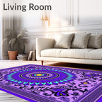 Vivid Purple Floral Mandala Rug