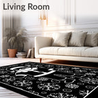 Whimsical Santa Snowflake Holiday Rug