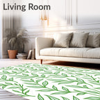 Green Leafy Branches Seamless Rug