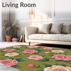 Vintage Rose Garden Arrangement Rug